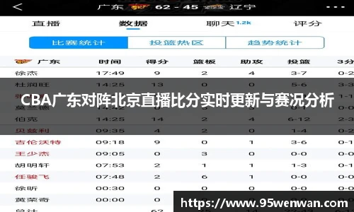 CBA广东对阵北京直播比分实时更新与赛况分析